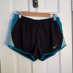 Black and Teal Nike Dri-Fit Running Shorts